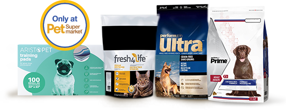 Shop Brands that are Only at Pet Supermarket: Aristopet, Fresh4Life, Performatrin Ultra, Performatrin Prime